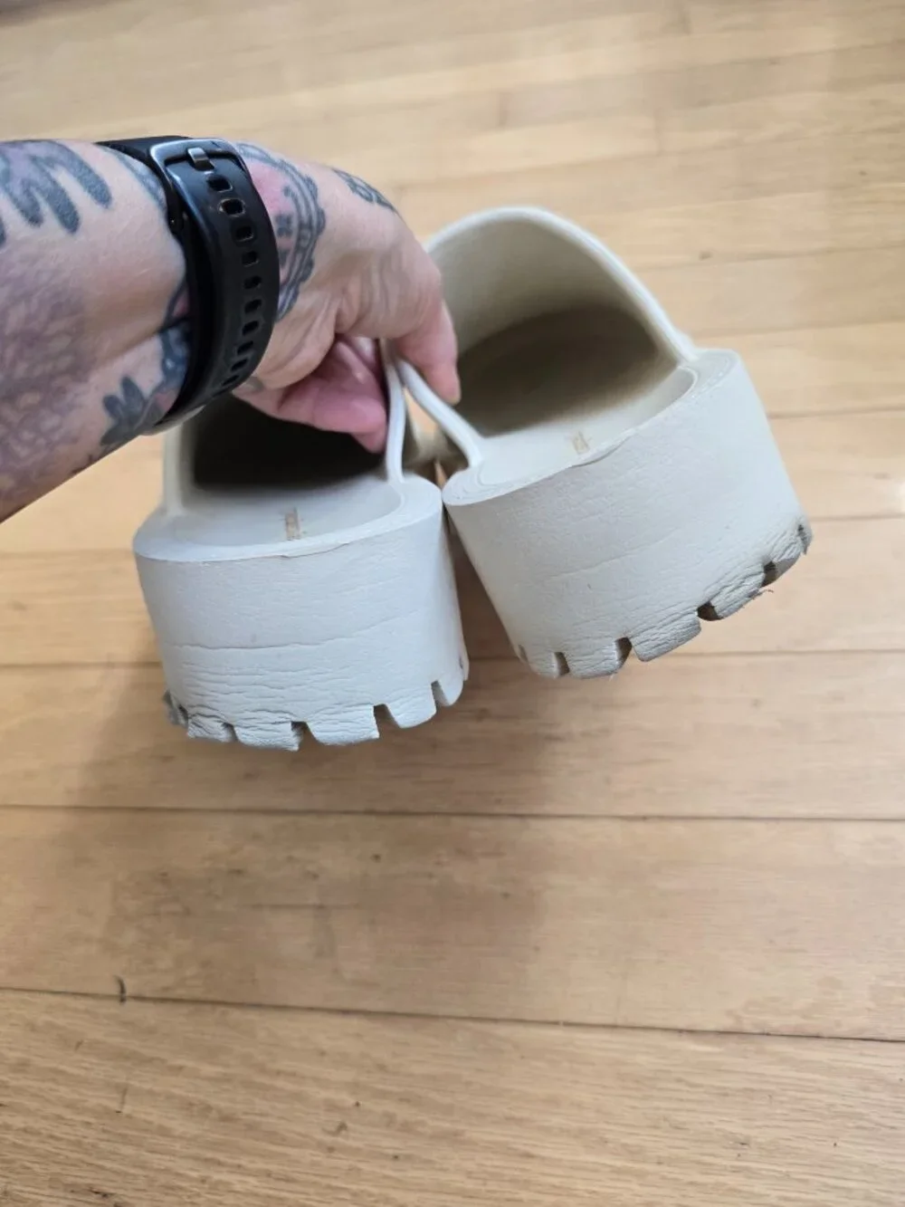 Jeffrey Campbell | Centi  Cream Monochrome EVA Platform Mules WMS 9